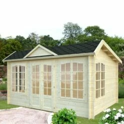 Palmako Mini Clock House 4.6m X 3.7m Log Cabin Summerhouse (34mm)