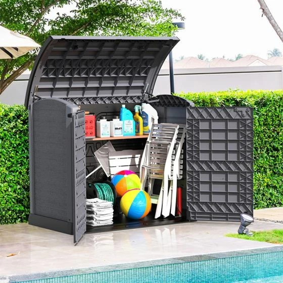 4'9 X 2'8 Saffron StoreAway 1200L Plastic Garden Storage Shed (1.45m X 0.83m) 3 4'9 X 2'8 Saffron StoreAway 1200L Plastic Garden Storage Shed (1.45m X 0.83m)