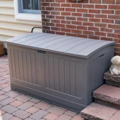 5' X 3' Suncast 757L Resin Deck Box - Stone Grey (1.46m X 0.8m)