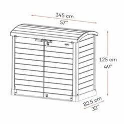 4'9 X 2'8 Saffron StoreAway 1200L Plastic Garden Storage Shed (1.45m X 0.83m) 20 4'9 X 2'8 Saffron StoreAway 1200L Plastic Garden Storage Shed (1.45m X 0.83m) -Garden Supplies Sales Shop 04 86633 saffron storeaway 1200l drawing min