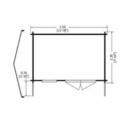 Shire Marlborough 3.6m X 2.4m Log Cabin Summerhouse (28mm) 24 Shire Marlborough 3.6m X 2.4m Log Cabin Summerhouse (28mm) -Garden Supplies Sales Shop 04 marl0812l28 1aa marlborough drawing2 min