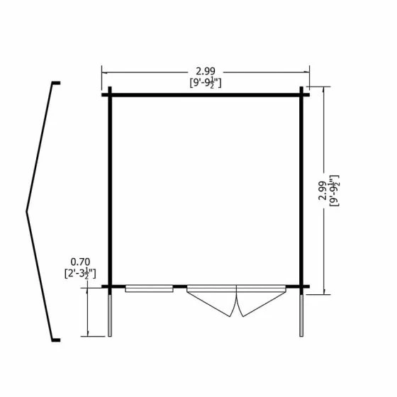 Shire Marlborough 3m X 3m Log Cabin Summerhouse (28mm) 6 Shire Marlborough 3m X 3m Log Cabin Summerhouse (28mm) - Image 4