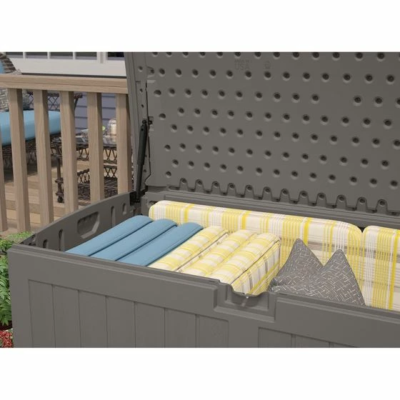 5' X 3' Suncast 757L Resin Deck Box - Stone Grey (1.46m X 0.8m) 6 5' X 3' Suncast 757L Resin Deck Box - Stone Grey (1.46m X 0.8m) - Image 4