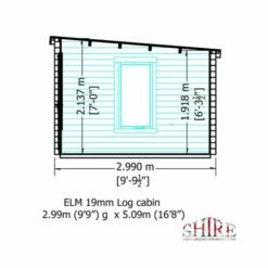 Shire Elm 5.1m X 3m Log Cabin With Side Shed (19mm) 27 Shire Elm 5.1m X 3m Log Cabin With Side Shed (19mm) -Garden Supplies Sales Shop 06 elma1017l19 1aa elm drawing3 min