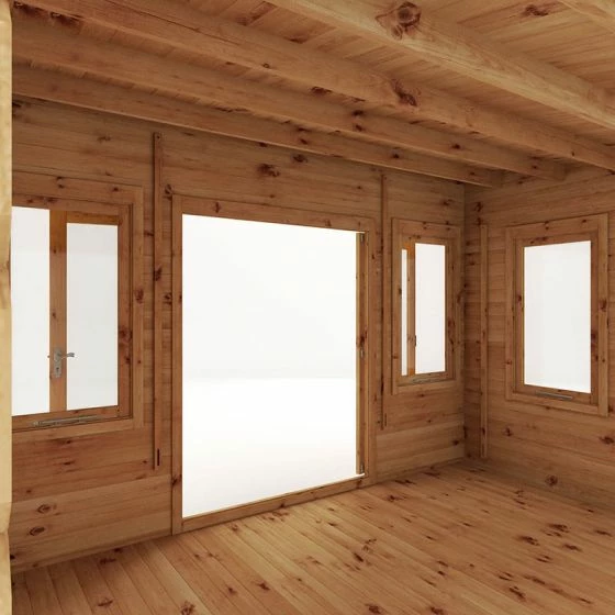 Mercia Helios 4m X 3m Curved Roof Log Cabin (44mm) - Double Glazed 12 Mercia Helios 4m X 3m Curved Roof Log Cabin (44mm) - Double Glazed - Image 10