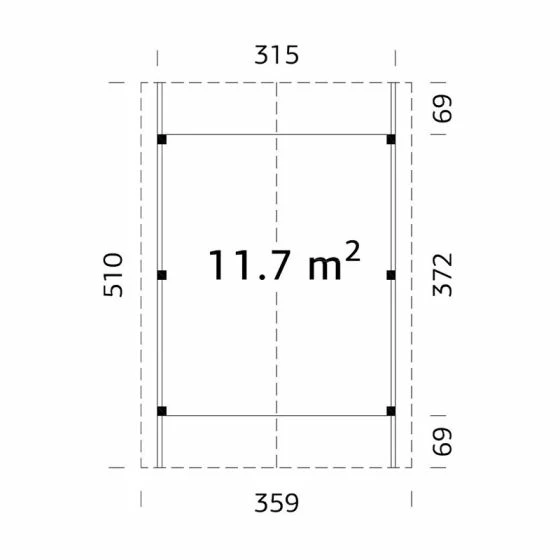 12' X 17' Palmako Robert Wooden Carport (3.5m X 5.1m) 4 12' X 17' Palmako Robert Wooden Carport (3.5m X 5.1m) - Image 2