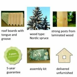 12' X 17' Palmako Robert Wooden Carport (3.5m X 5.1m) 12 12' X 17' Palmako Robert Wooden Carport (3.5m X 5.1m) -Garden Supplies Sales Shop 101013 17x12 palmako robert wooden carport features min 1