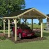 12' X 17' Palmako Robert Wooden Carport (3.5m X 5.1m) 2 12' X 17' Palmako Robert Wooden Carport (3.5m X 5.1m) -Garden Supplies Sales Shop 101013 17x12 palmako robert wooden carport main min 1