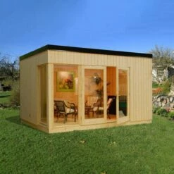 Palmako Solveig 4.5m X 3.3m Contemporary Wooden Summer House Garden Room (19mm)
