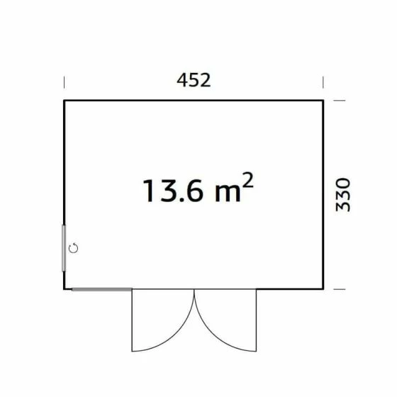 Palmako Solveig 4.5m X 3.3m Contemporary Wooden Summer House Garden Room (19mm) 4 Palmako Solveig 4.5m X 3.3m Contemporary Wooden Summer House Garden Room (19mm) - Image 2