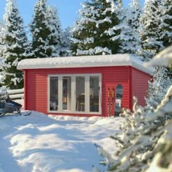 Palmako Lea 5.4m X 3.9m Log Cabin Garden Office (44mm) 15 Palmako Lea 5.4m X 3.9m Log Cabin Garden Office (44mm) -Garden Supplies Sales Shop 101736 palmako lea 5 4 x 3 9m log cabin insitu2 min