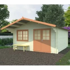 Palmako Britta 4.5m X 4.5m Log Cabin Garden Building (40mm) 20 Palmako Britta 4.5m X 4.5m Log Cabin Garden Building (40mm) -Garden Supplies Sales Shop 102252 palmako britta 4 5 x 4 5m log cabin insitu4 min