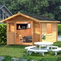 Palmako Sally 3.2m X 3.8m Log Cabin Summer House (44mm)