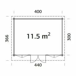 Palmako Lisa 4.2m X 3.2m Log Cabin Garden Room (34mm) 12 Palmako Lisa 4.2m X 3.2m Log Cabin Garden Room (34mm) -Garden Supplies Sales Shop 102281 palmako lisa 4 2m x 3 2m log cabin drawing min 1