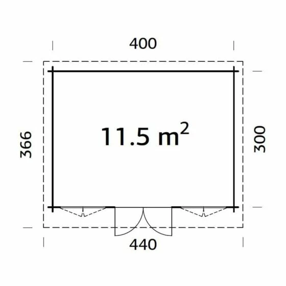 Palmako Lisa 4.2m X 3.2m Log Cabin Garden Room (34mm) 5 Palmako Lisa 4.2m X 3.2m Log Cabin Garden Room (34mm) - Image 3