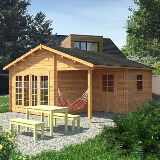 Palmako Irene 5.3m X 5.7m Log Cabin Garden Building (44mm) 4 Palmako Irene 5.3m X 5.7m Log Cabin Garden Building (44mm) - Image 2
