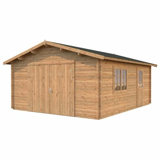 Palmako Roger 4.5m X 5.5m Extra Wide Log Cabin Single Garage (44mm) - Double Doors 11 Palmako Roger 4.5m X 5.5m Extra Wide Log Cabin Single Garage (44mm) - Double Doors - Image 10
