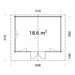 Palmako Helena 5.4m X 4.2m Log Cabin Garden Building (70mm) 18 Palmako Helena 5.4m X 4.2m Log Cabin Garden Building (70mm) -Garden Supplies Sales Shop 102511 palmako helena 5 4 x 4 2m log cabin drawing min
