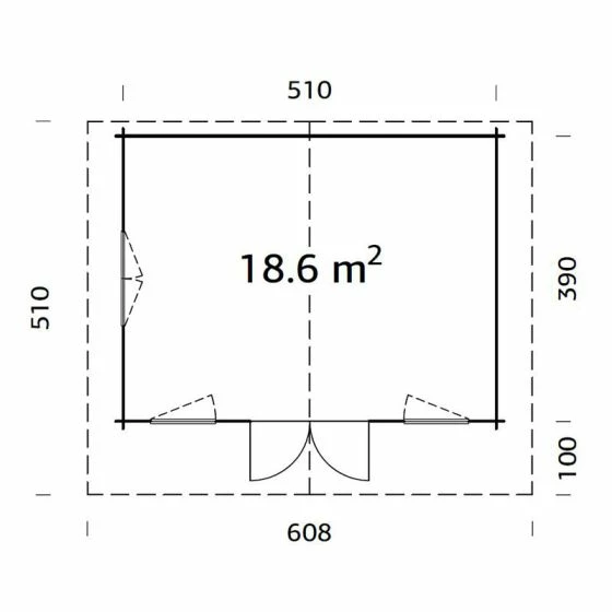 Palmako Helena 5.4m X 4.2m Log Cabin Garden Building (70mm) 7 Palmako Helena 5.4m X 4.2m Log Cabin Garden Building (70mm) - Image 5