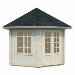 Palmako Hanna 3m X 3.4m Corner Log Cabin Summer House (34mm) 13 Palmako Hanna 3m X 3.4m Corner Log Cabin Summer House (34mm) -Garden Supplies Sales Shop 103724 palmako hanna 3 x 3 4m corner summerhouse cutout min