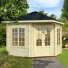 Palmako Melanie 2.8m X 2.8m Corner Log Cabin Summer House (44mm) 2 Palmako Melanie 2.8m X 2.8m Corner Log Cabin Summer House (44mm) -Garden Supplies Sales Shop 103728 melanie 6.6 m2 visual