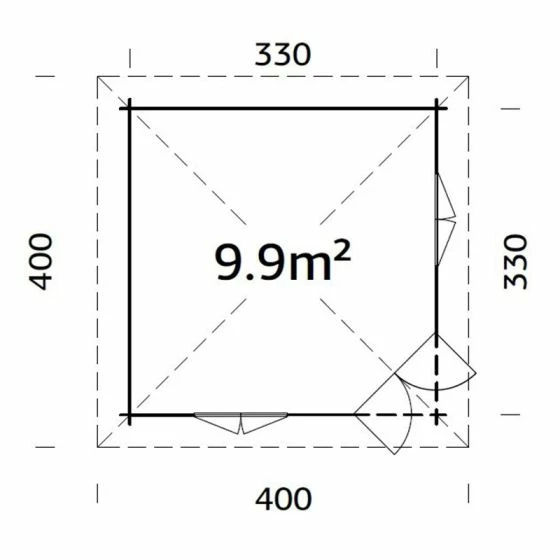 Palmako Melanie 3.5m X 3.5m Corner Log Cabin Summer House (44mm) 5 Palmako Melanie 3.5m X 3.5m Corner Log Cabin Summer House (44mm) - Image 3