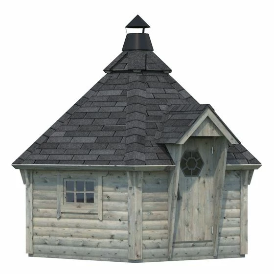 Palmako Eva 3.3m X 3.3m Corner Log Cabin BBQ Hut - Barbecue Hut (44mm) 11 Palmako Eva 3.3m X 3.3m Corner Log Cabin BBQ Hut - Barbecue Hut (44mm) - Image 9