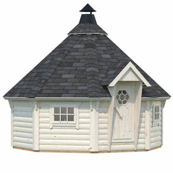 Palmako Eva 3.8m X 3.8m Corner Log Cabin BBQ Hut - Barbecue Hut (44mm) 9 Palmako Eva 3.8m X 3.8m Corner Log Cabin BBQ Hut - Barbecue Hut (44mm) - Image 7