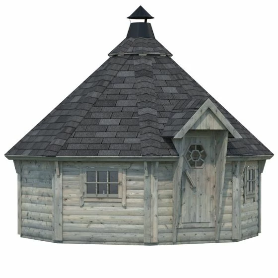 Palmako Eva 3.8m X 3.8m Corner Log Cabin BBQ Hut - Barbecue Hut (44mm) 10 Palmako Eva 3.8m X 3.8m Corner Log Cabin BBQ Hut - Barbecue Hut (44mm) - Image 8