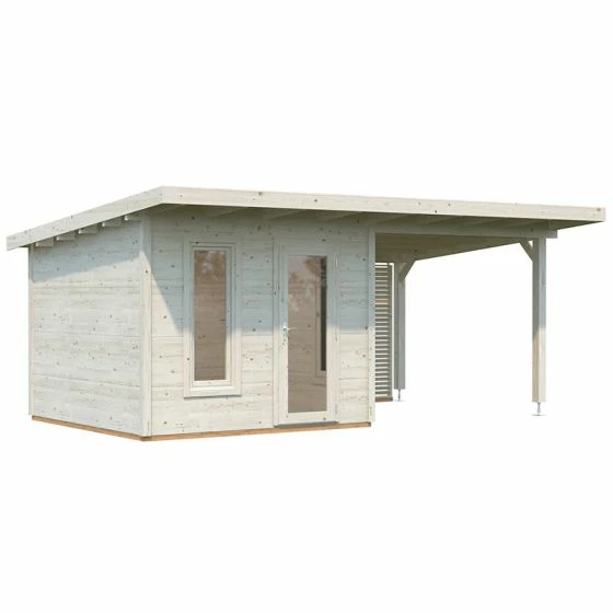 Palmako Grace 6m X 3.9m Pent Log Cabin With Gazebo (56mm) 6 Palmako Grace 6m X 3.9m Pent Log Cabin With Gazebo (56mm) - Image 4