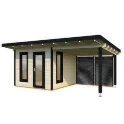 Palmako Grace 6m X 3.9m Pent Log Cabin With Gazebo (56mm) 18 Palmako Grace 6m X 3.9m Pent Log Cabin With Gazebo (56mm) -Garden Supplies Sales Shop 108587 palmako grace 6 x 3 9 log cabin gazebo cutout3 min