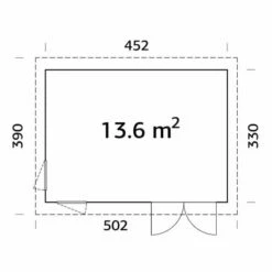 Palmako Simone 5m X 3.9m Pent Log Cabin (88mm) -Garden Supplies Sales Shop 109000 palmako simone 4 5 x 3 3m log cabin drawing min