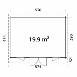 Palmako Bret 5.1m X 3.9m Log Cabin Garden Room (44mm) 16 Palmako Bret 5.1m X 3.9m Log Cabin Garden Room (44mm) -Garden Supplies Sales Shop 109163 palmako bret 5 1 x 3 9m log cabin drawing min