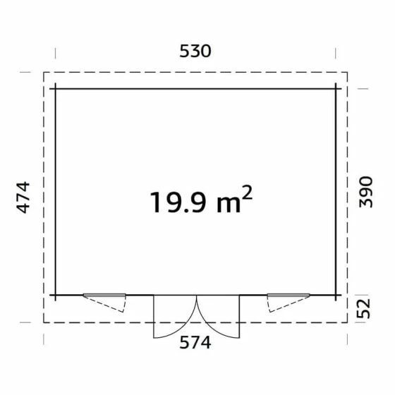 Palmako Bret 5.1m X 3.9m Log Cabin Garden Room (44mm) 5 Palmako Bret 5.1m X 3.9m Log Cabin Garden Room (44mm) - Image 3