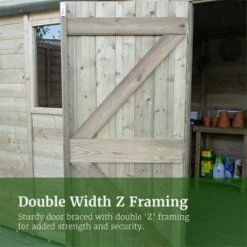 8' X 6' Forest Timberdale 25yr Guarantee Tongue & Groove Pressure Treated Reverse Apex Shed (2.47m X 1.98m) 33 8' X 6' Forest Timberdale 25yr Guarantee Tongue & Groove Pressure Treated Reverse Apex Shed (2.47m X 1.98m) -Garden Supplies Sales Shop 12 fg timberdale usps 06 double width z framing 3