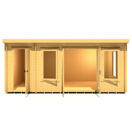 Shire Elm 5.1m X 3m Log Cabin With Side Shed (19mm) 14 Shire Elm 5.1m X 3m Log Cabin With Side Shed (19mm) - Image 12