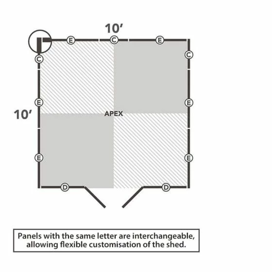 10' X 10' Forest 4Life 25yr Guarantee Overlap Pressure Treated Windowless Double Door Apex Wooden Shed (3.2m X 3.01m) 16 10' X 10' Forest 4Life 25yr Guarantee Overlap Pressure Treated Windowless Double Door Apex Wooden Shed (3.2m X 3.01m) - Image 14