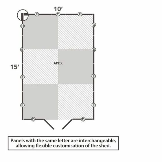 15' X 10' Forest 4Life 25yr Guarantee Overlap Pressure Treated Windowless Double Door Apex Wooden Shed (4.48m X 3.2m) 16 15' X 10' Forest 4Life 25yr Guarantee Overlap Pressure Treated Windowless Double Door Apex Wooden Shed (4.48m X 3.2m) - Image 14