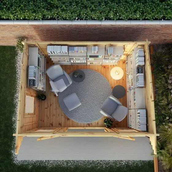 Mercia Helios 4m X 3m Curved Roof Log Cabin (44mm) - Double Glazed 7 Mercia Helios 4m X 3m Curved Roof Log Cabin (44mm) - Double Glazed - Image 5