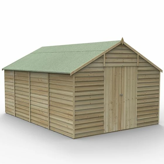 15' X 10' Forest 4Life 25yr Guarantee Overlap Pressure Treated Windowless Double Door Apex Wooden Shed (4.48m X 3.2m) 17 15' X 10' Forest 4Life 25yr Guarantee Overlap Pressure Treated Windowless Double Door Apex Wooden Shed (4.48m X 3.2m) - Image 15