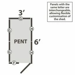 6' X 3' Forest 4Life 25yr Guarantee Overlap Pressure Treated Windowless Pent Wooden Shed (1.83m X 1.09m) 31 6' X 3' Forest 4Life 25yr Guarantee Overlap Pressure Treated Windowless Pent Wooden Shed (1.83m X 1.09m) -Garden Supplies Sales Shop 14 opp63m drawing2 min
