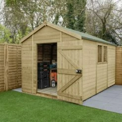 12' X 8' Forest Timberdale 25yr Guarantee Tongue & Groove Pressure Treated Apex Shed (3.65m X 2.52m)