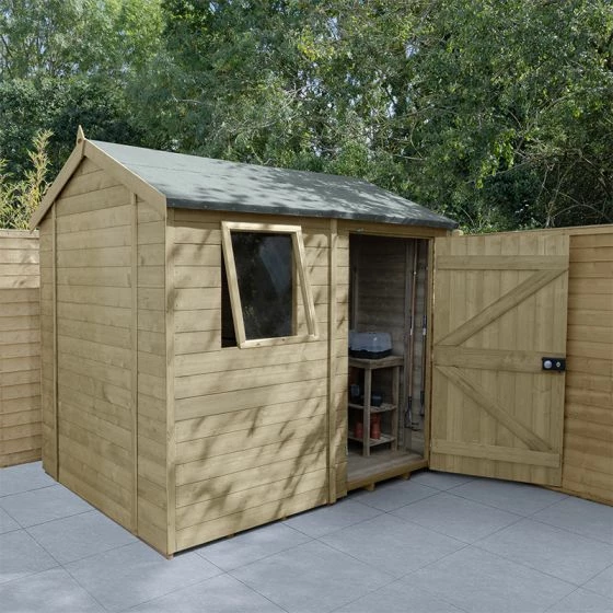 8' X 6' Forest Timberdale 25yr Guarantee Tongue & Groove Pressure Treated Reverse Apex Shed (2.47m X 1.98m) 3 8' X 6' Forest Timberdale 25yr Guarantee Tongue & Groove Pressure Treated Reverse Apex Shed (2.47m X 1.98m)