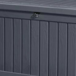 5'1 X 2'4 Keter Rockwood Plastic Garden Storage Box - Brown (1.55m X 0.72m) 12 5'1 X 2'4 Keter Rockwood Plastic Garden Storage Box - Brown (1.55m X 0.72m) -Garden Supplies Sales Shop 236817 keter rockwood plastic garden storage box close up1 min 1