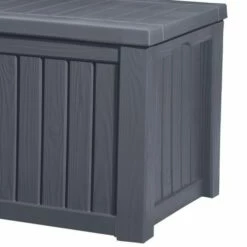 5'1 X 2'4 Keter Rockwood Plastic Garden Storage Box - Brown (1.55m X 0.72m) 13 5'1 X 2'4 Keter Rockwood Plastic Garden Storage Box - Brown (1.55m X 0.72m) -Garden Supplies Sales Shop 236817 keter rockwood plastic garden storage box close up2 min 1