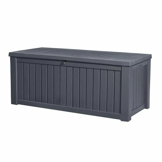 5'1 X 2'4 Keter Rockwood Plastic Garden Storage Box - Brown (1.55m X 0.72m) 5 5'1 X 2'4 Keter Rockwood Plastic Garden Storage Box - Brown (1.55m X 0.72m) - Image 3