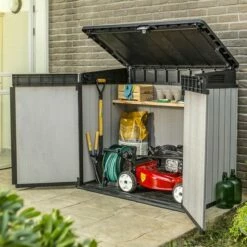 4'8 X 2'8 Keter Elite Duotech Garden Storage Box (1.41m X 0.82) 26 4'8 X 2'8 Keter Elite Duotech Garden Storage Box (1.41m X 0.82) -Garden Supplies Sales Shop 244762 keter elite duotech garden storage box insitu3 min