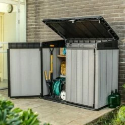 4'8 X 2'8 Keter Elite Duotech Garden Storage Box (1.41m X 0.82) 29 4'8 X 2'8 Keter Elite Duotech Garden Storage Box (1.41m X 0.82) -Garden Supplies Sales Shop 244762 keter elite duotech garden storage box insitu4 min