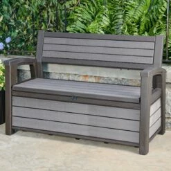 4'4 X 2' Keter Hudson Plastic Garden Storage Bench (1.33m X 0.61m)