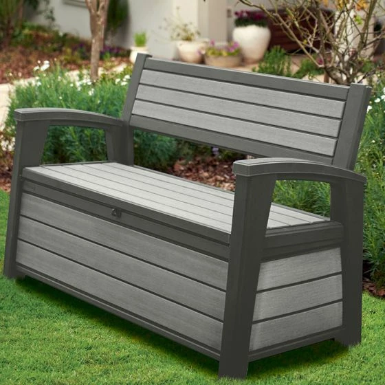 4'4 X 2' Keter Hudson Plastic Garden Storage Bench (1.33m X 0.61m) 8 4'4 X 2' Keter Hudson Plastic Garden Storage Bench (1.33m X 0.61m) - Image 6